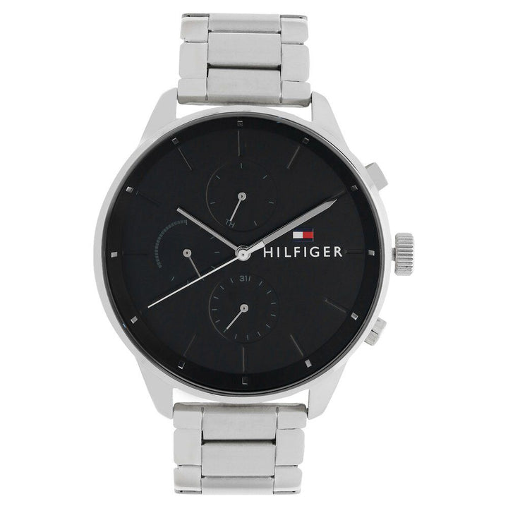 Tommy Hilfiger Quartz Multifunction Black Dial Stainless Steel Strap Watch for Men-NETH1791485
