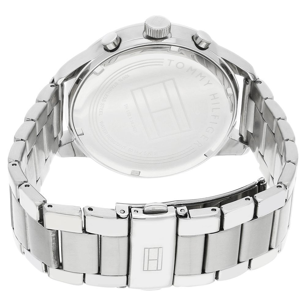 Tommy Hilfiger Quartz Multifunction Black Dial Stainless Steel Strap Watch for Men-NETH1791485