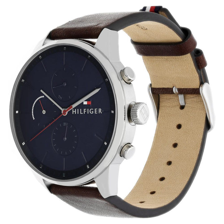 Tommy Hilfiger Quartz Multifunction Blue Dial Leather Strap Watch for Men-NCTH1791487W