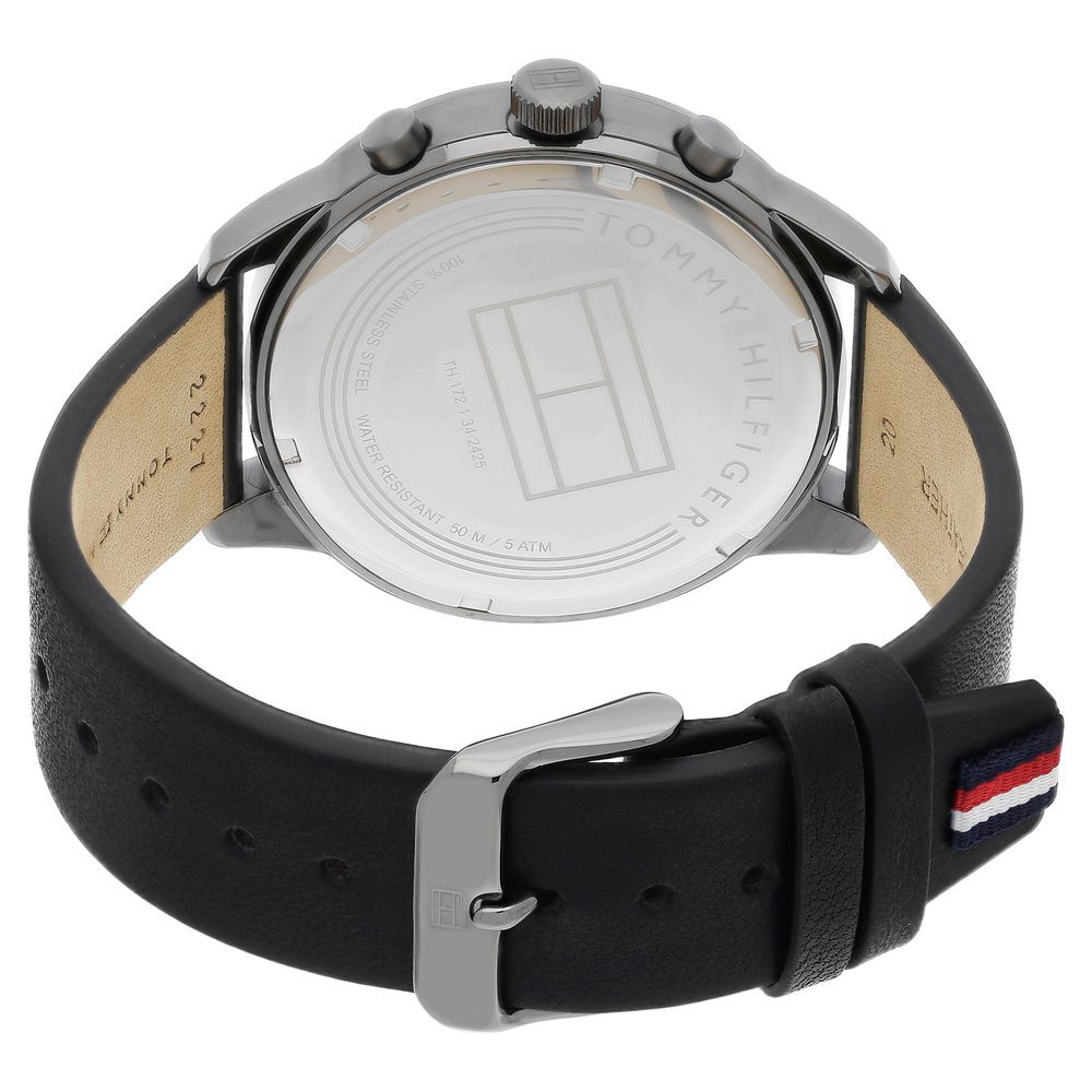 Tommy Hilfiger Quartz Multifunction Silver Dial Leather Strap Watch for Men-NCTH1791489