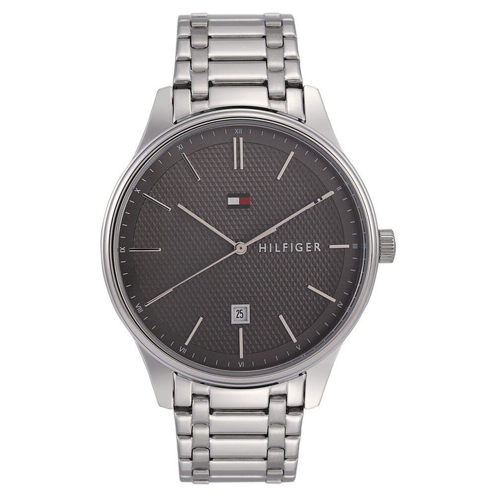 Tommy Hilfiger Quartz Analog with Date Grey Dial Stainless Steel Strap Watch for Men-NCTH1791490W