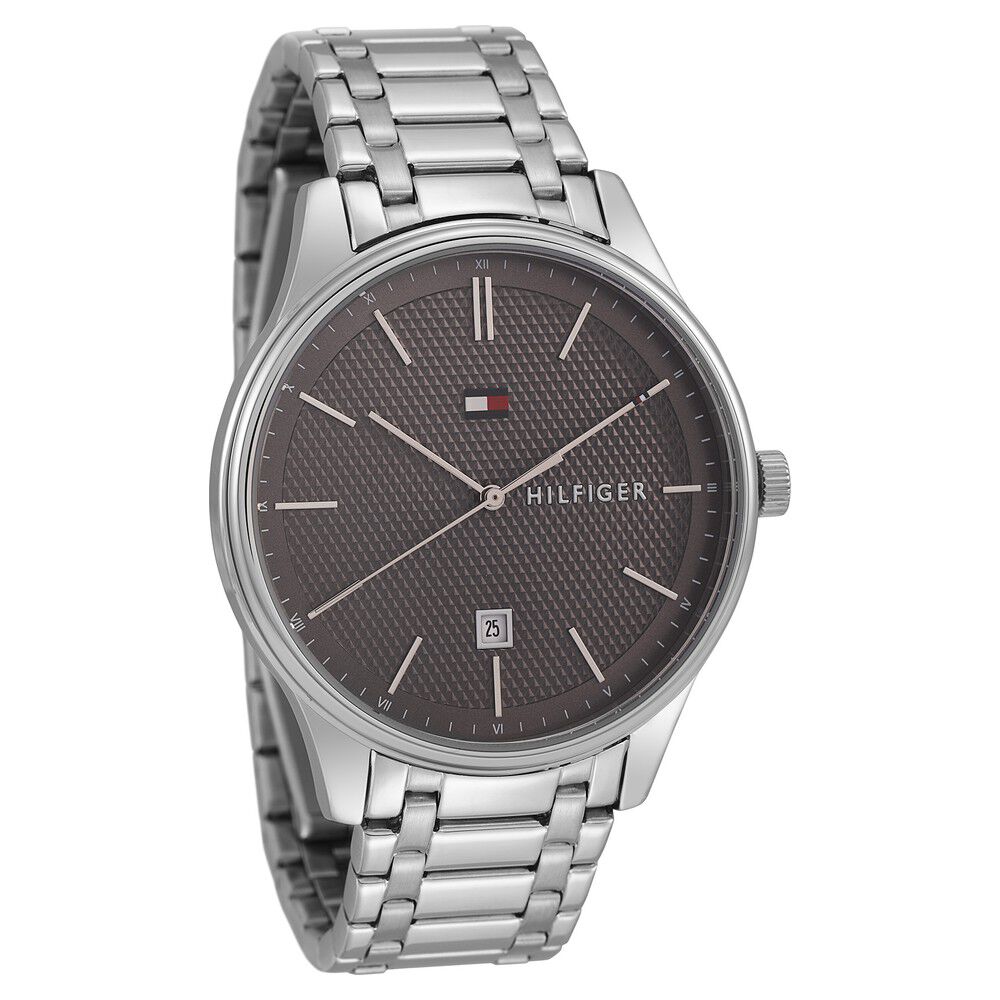Tommy Hilfiger Quartz Analog with Date Grey Dial Stainless Steel Strap Watch for Men-NCTH1791490W