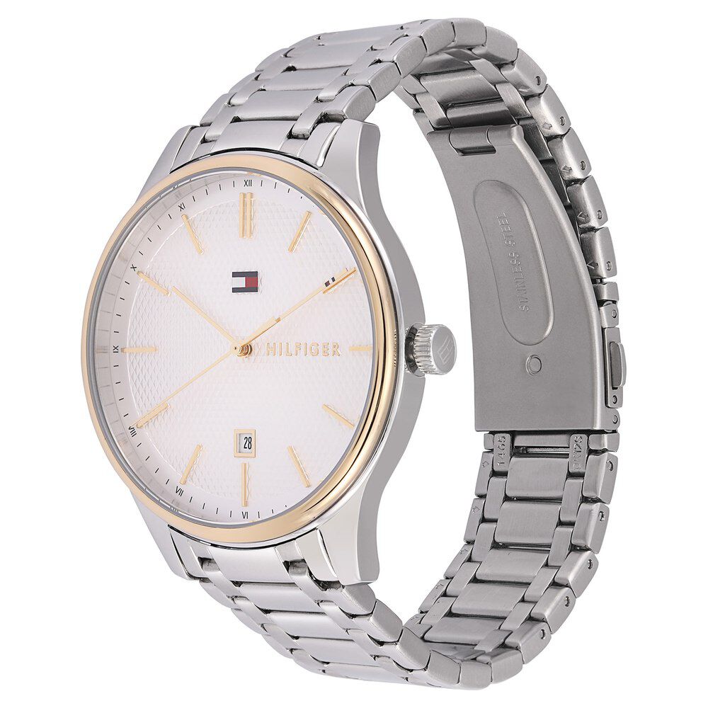 Tommy Hilfiger Quartz Analog with Date Silver Dial Stainless Steel Strap Watch for Men-NCTH1791491