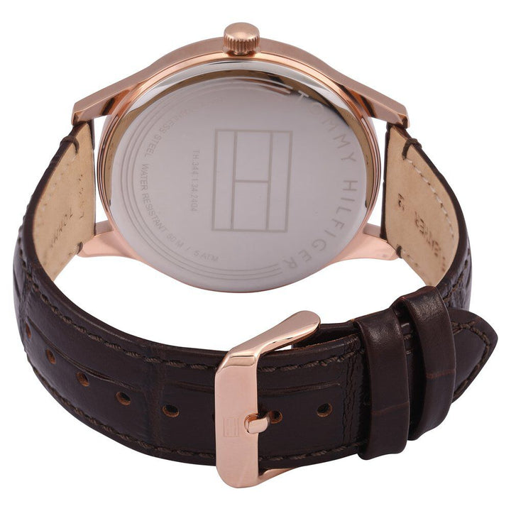 Tommy Hilfiger Quartz Analog with Date Blue Dial Leather Strap Watch for Men-NCTH1791493W