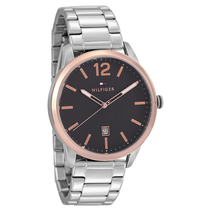 Tommy Hilfiger Quartz Analog with Date Grey Dial Stainless Steel Strap Watch for Men-NCTH1791498W