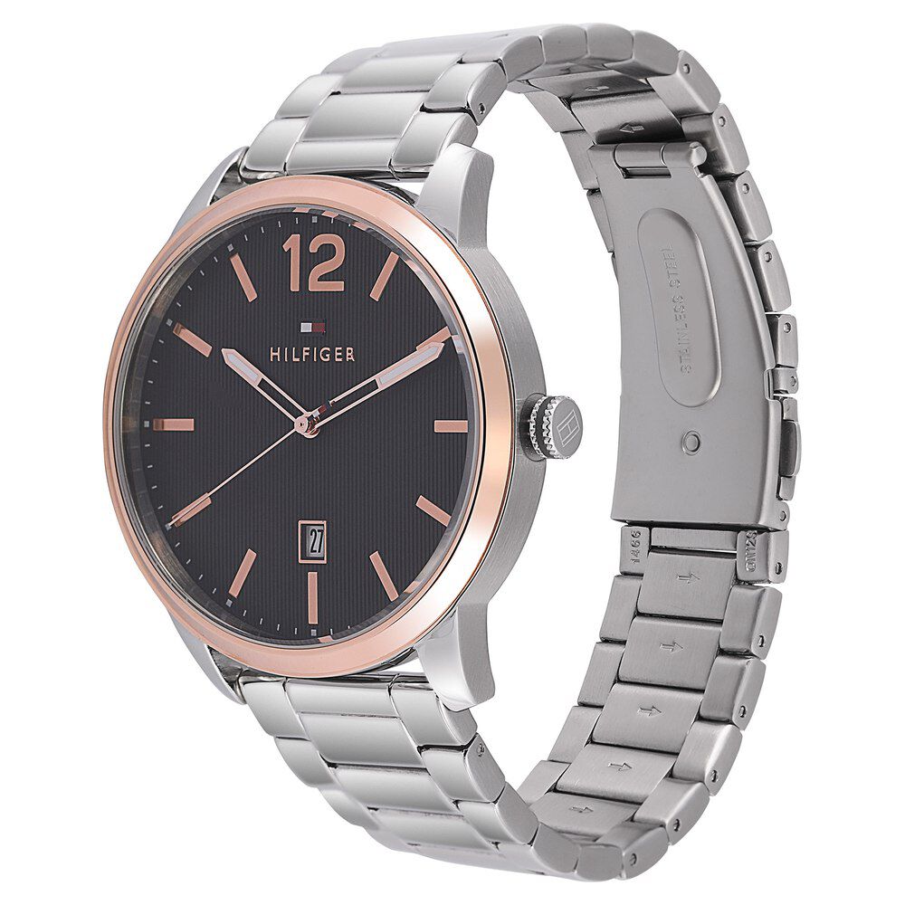 Tommy Hilfiger Quartz Analog with Date Grey Dial Stainless Steel Strap Watch for Men-NCTH1791498W