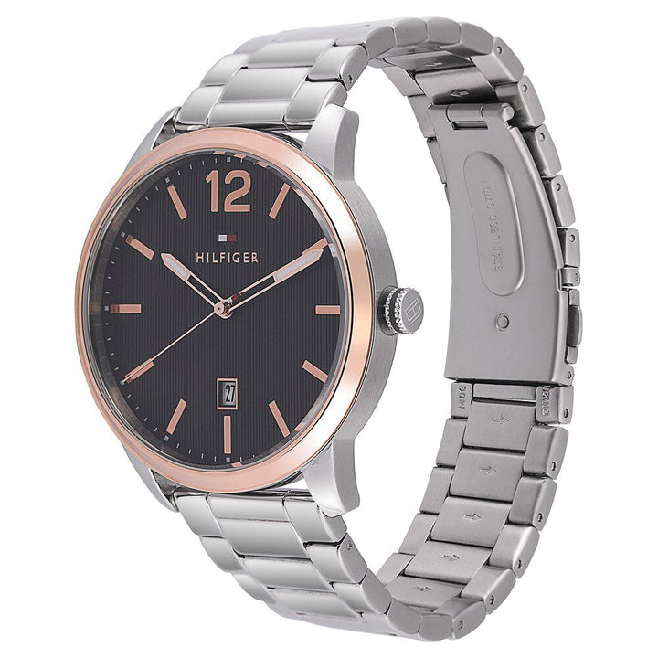 Tommy Hilfiger Quartz Analog with Date Grey Dial Stainless Steel Strap Watch for Men-NCTH1791498W