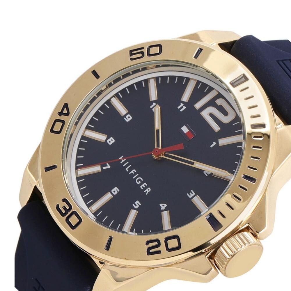 Tommy Hilfiger Quartz Analog Blue Dial Silicone Strap Watch for Men-NCTH1791503