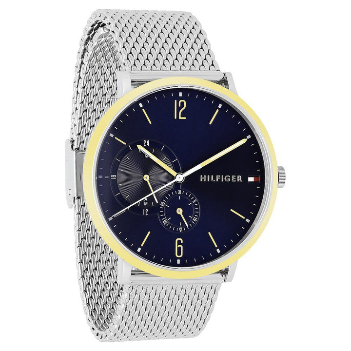 Tommy Hilfiger Quartz Multifunction Blue Dial Stainless Steel Strap Watch for Men-NCTH1791505W