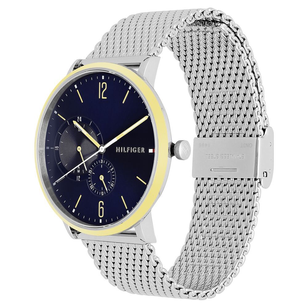 Tommy Hilfiger Quartz Multifunction Blue Dial Stainless Steel Strap Watch for Men-NCTH1791505W