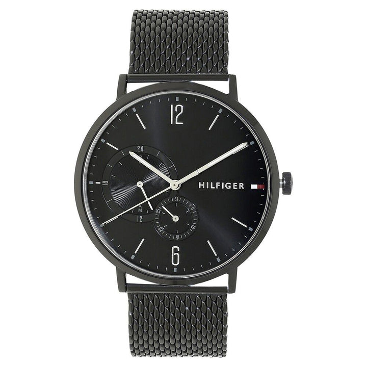 Tommy Hilfiger Quartz Multifunction Black Dial Metal Strap Watch for Men-NETH1791507