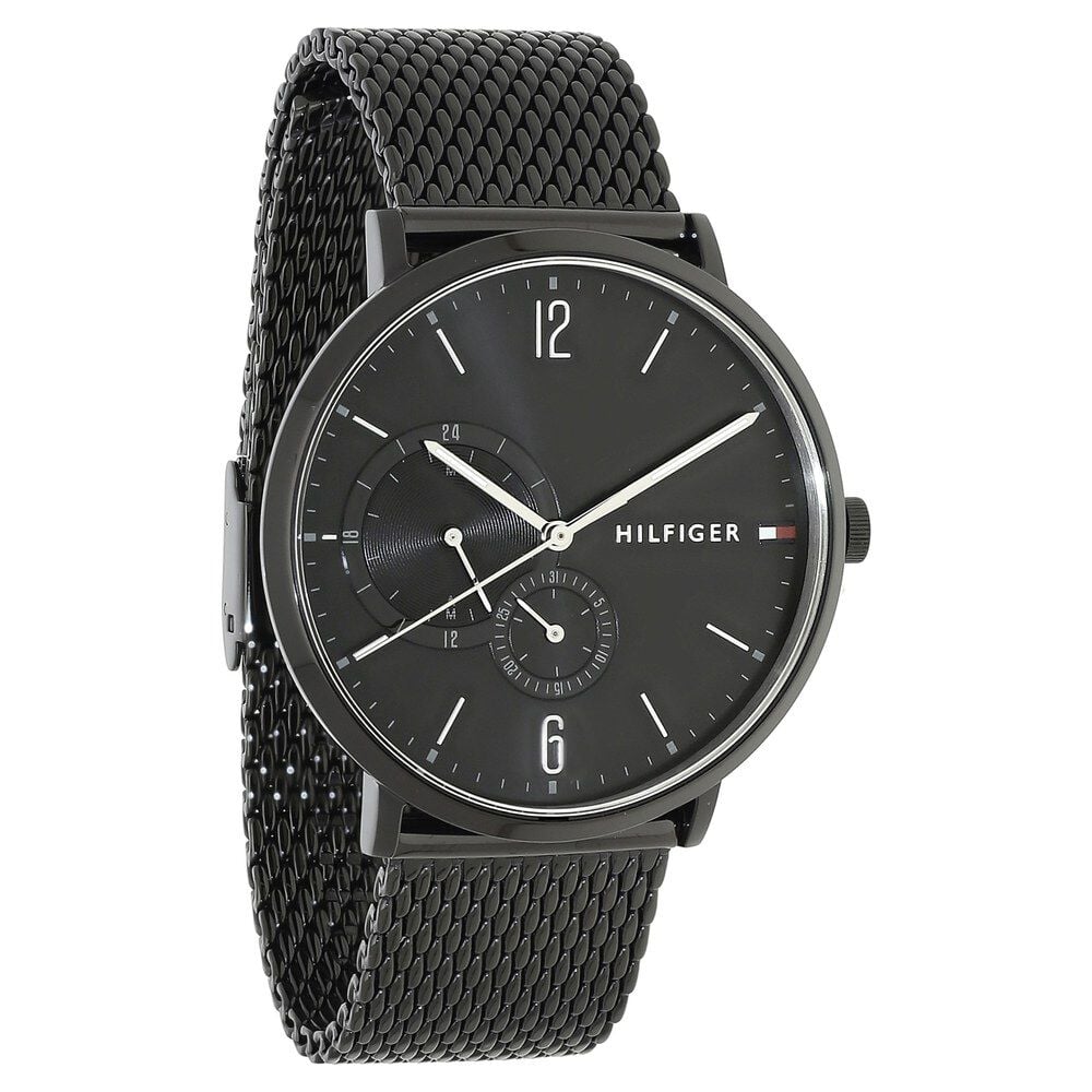 Tommy Hilfiger Quartz Multifunction Black Dial Metal Strap Watch for Men-NETH1791507