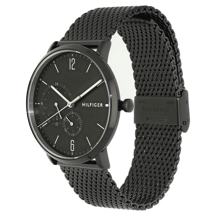 Tommy Hilfiger Quartz Multifunction Black Dial Metal Strap Watch for Men-NETH1791507