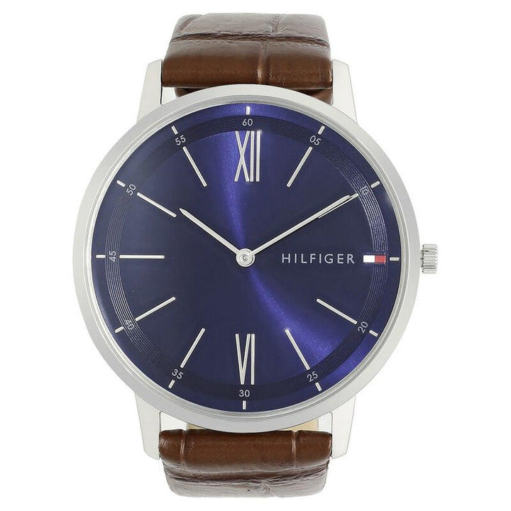 Tommy Hilfiger Quartz Analog Blue Dial Leather Strap Watch For Men
