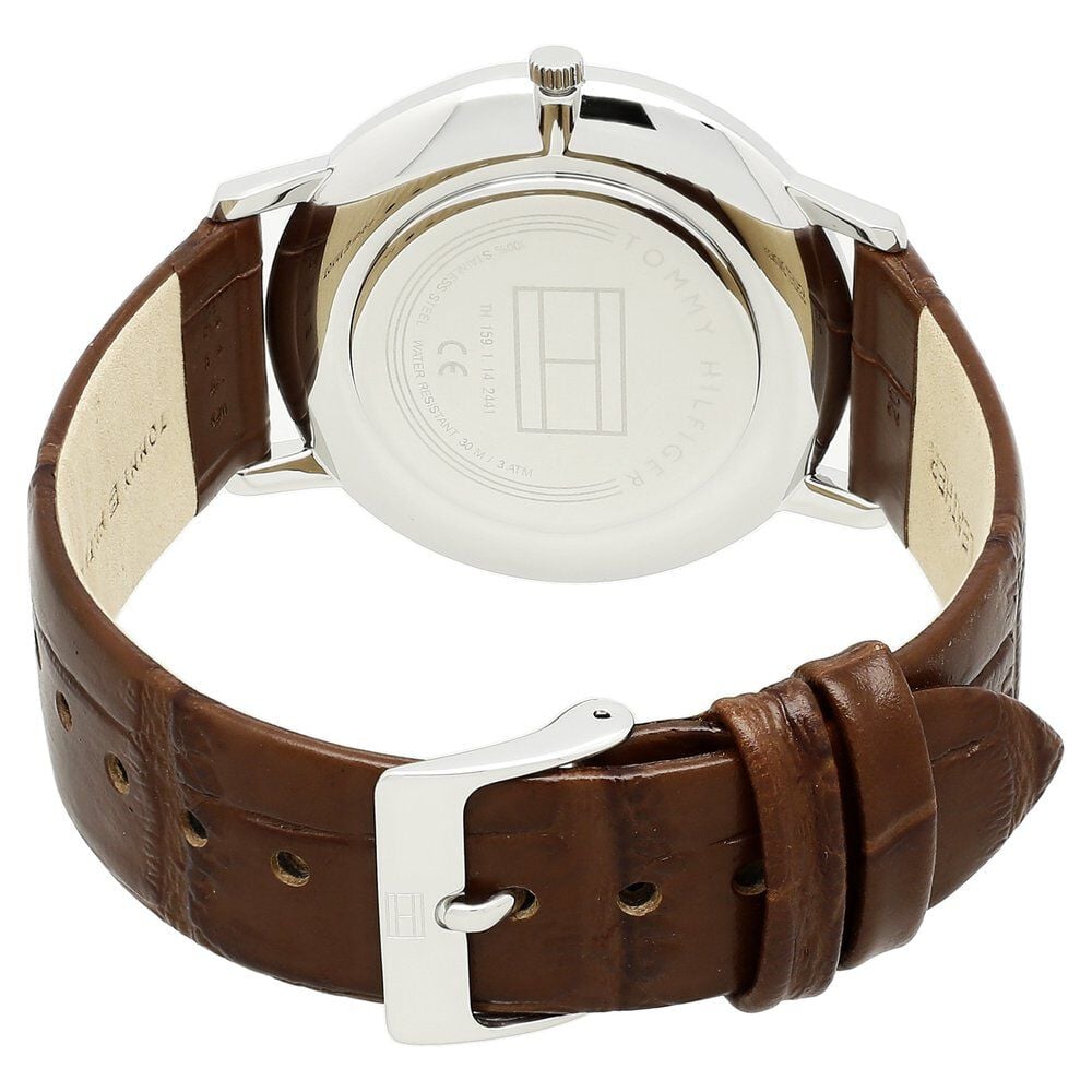 Tommy Hilfiger Quartz Analog Blue Dial Leather Strap Watch for Men-NETH1791514W