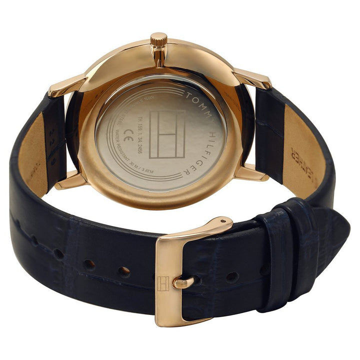 Tommy Hilfiger Quartz Analog Blue Dial Leather Strap Watch for Men-NCTH1791515W