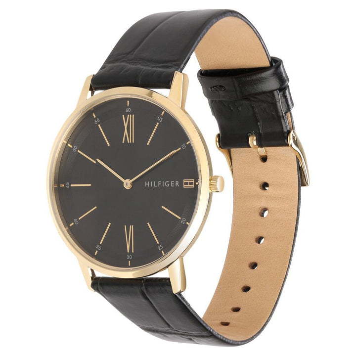 Tommy Hilfiger Quartz Analog Black Dial Leather Strap Watch for Men-NCTH1791517W