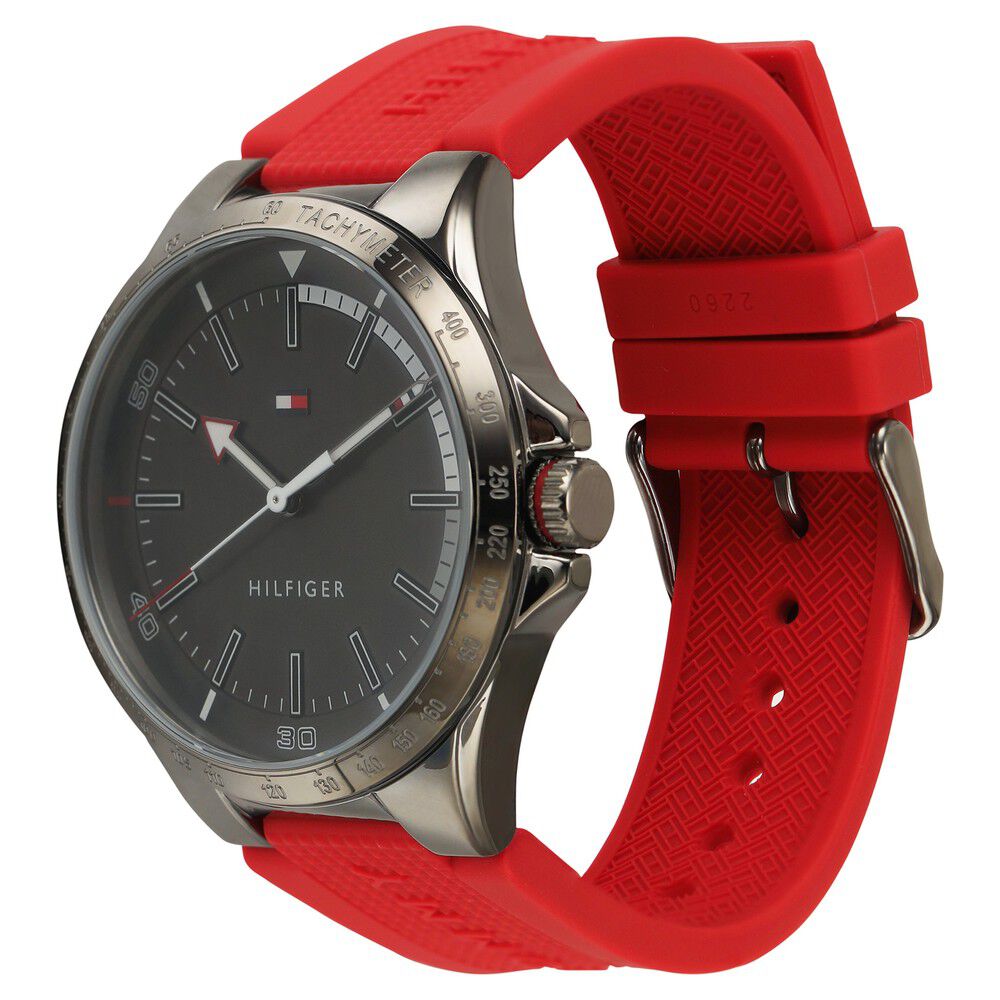 Tommy Hilfiger Quartz Analog Grey Dial Silicone Strap Watch for Men-NCTH1791527W