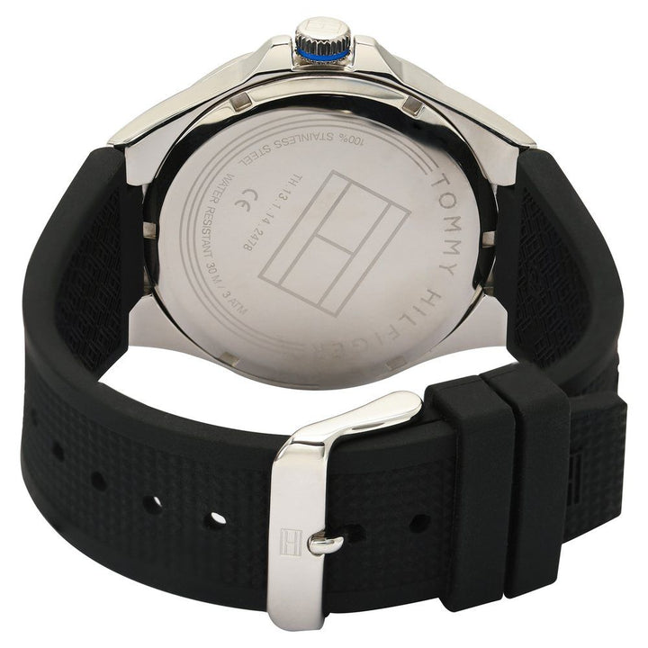 Tommy Hilfiger Quartz Analog Black Dial Silicone Strap Watch for Men-NETH1791528