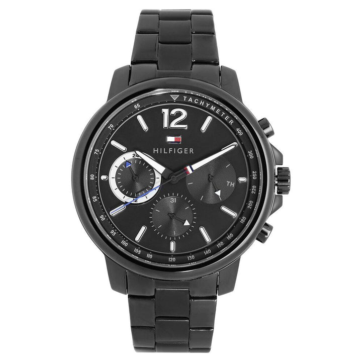 Tommy Hilfiger Quartz Multifunction Black Dial Metal Strap Watch for Men-NCTH1791529W