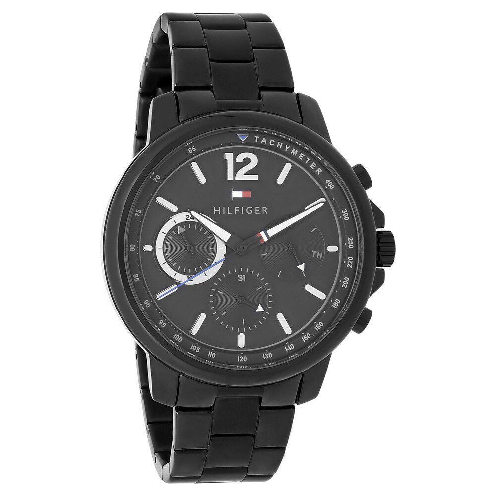 Tommy Hilfiger Quartz Multifunction Black Dial Metal Strap Watch for Men-NCTH1791529W