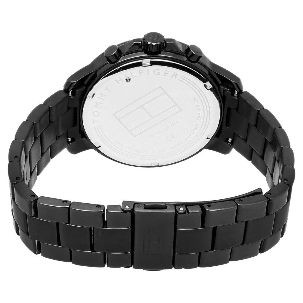 Tommy Hilfiger Quartz Multifunction Black Dial Metal Strap Watch for Men-NCTH1791529W