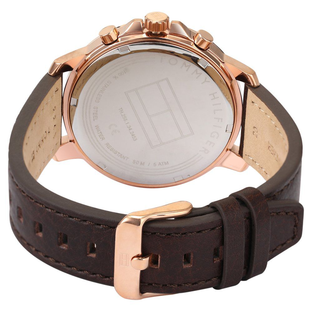 Tommy Hilfiger Quartz Multifunction Blue Dial Leather Strap Watch for Men-NCTH1791532W