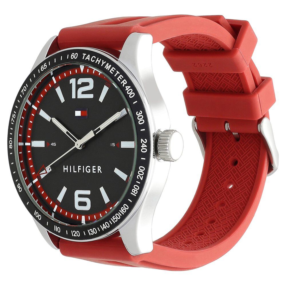 Tommy Hilfiger Quartz Analog Grey Dial Silicone Strap Watch for Men-NCTH1791535