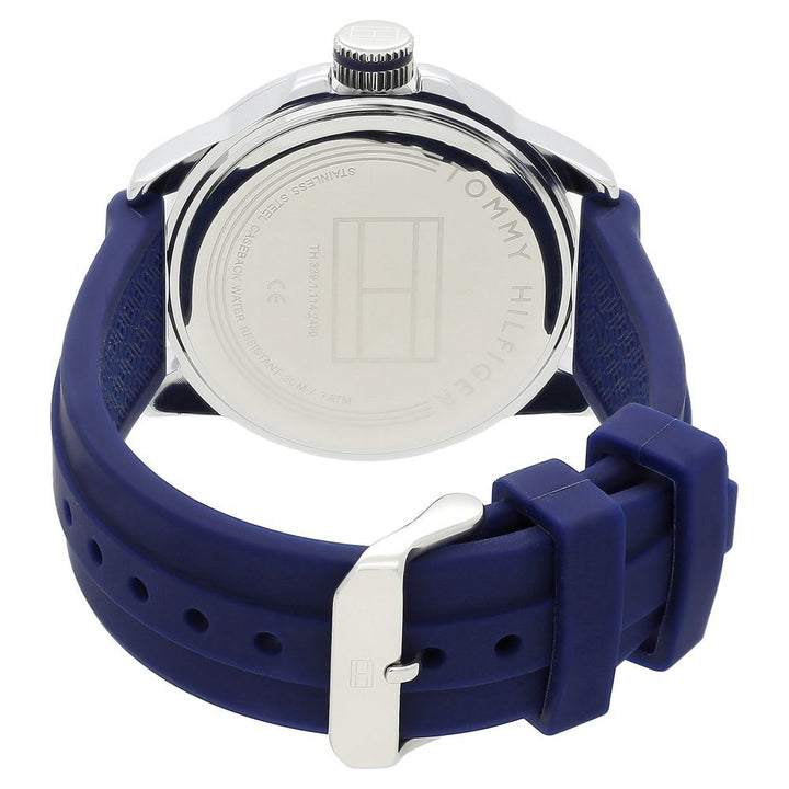 Tommy Hilfiger Quartz Analog with Day and Date Black Dial Silicone Strap Watch for Men-NCTH1791537