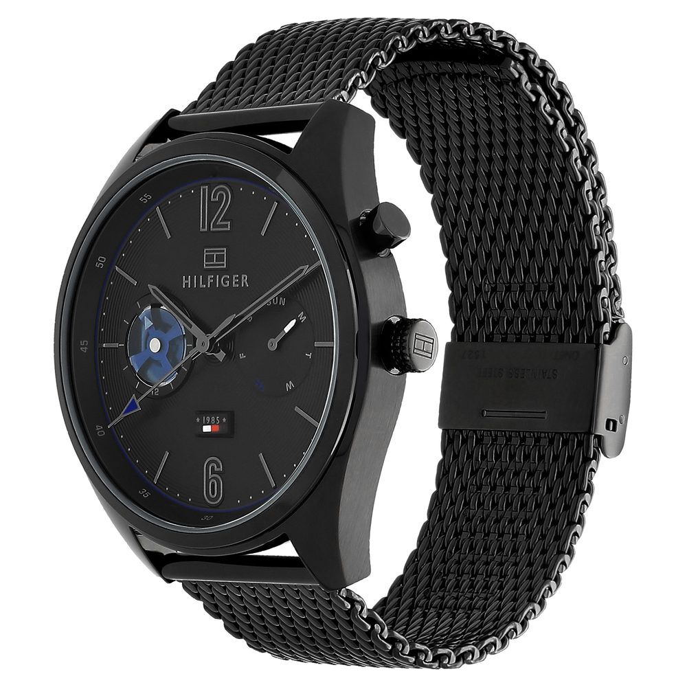 Tommy Hilfiger Quartz Analog Black Dial Metal Strap Watch for Men-NCTH1791547W