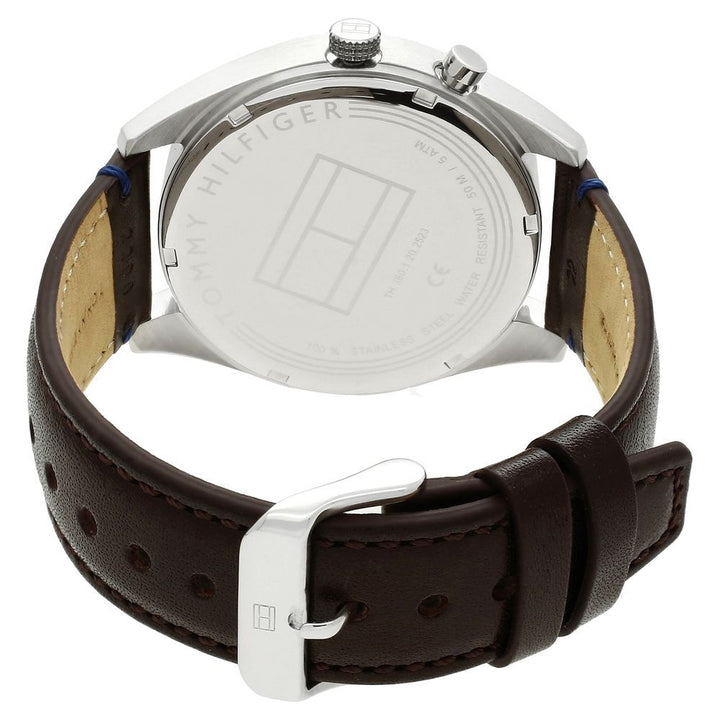 Tommy Hilfiger Quartz Analog Blue Dial Leather Strap Watch for Men-NCTH1791549W