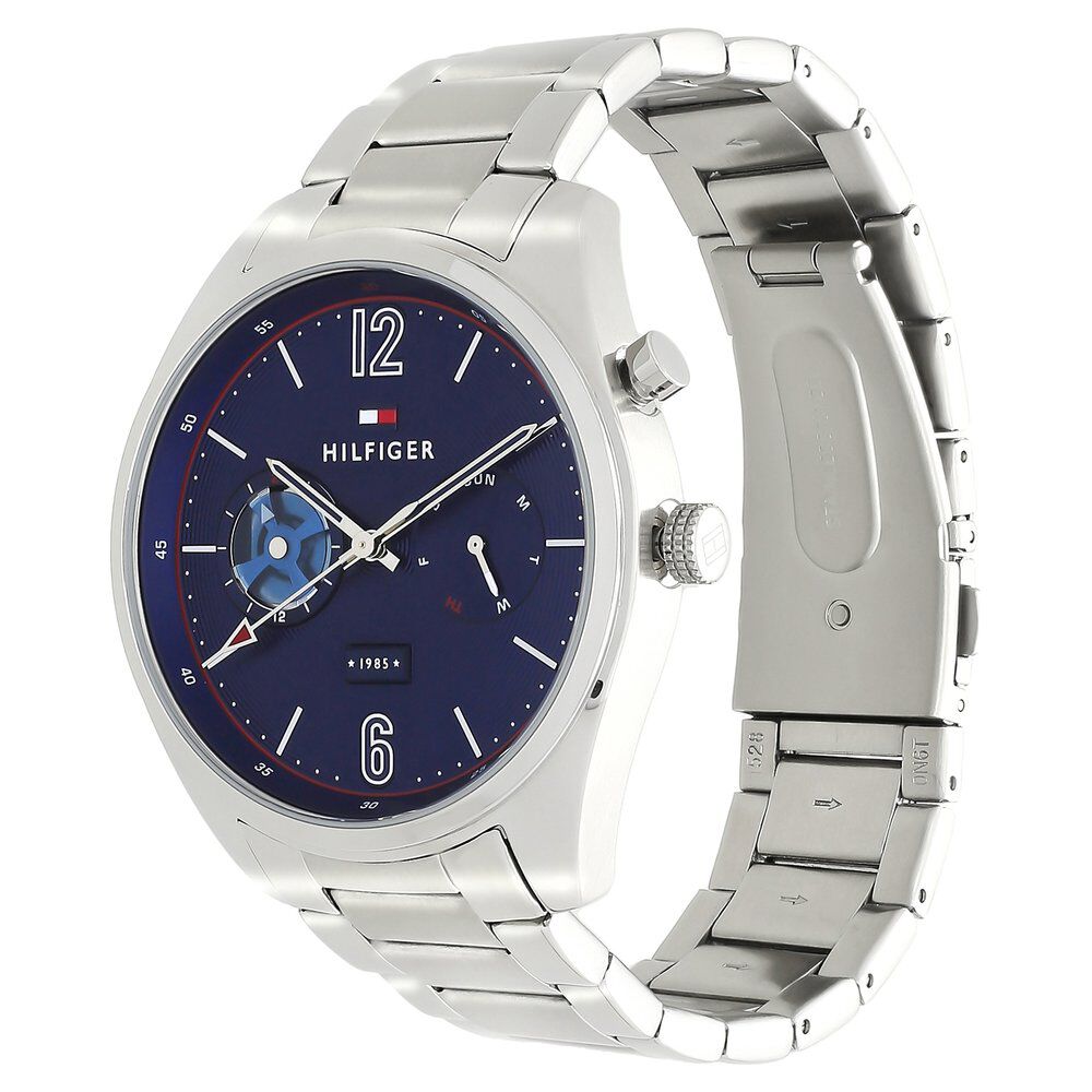 Tommy Hilfiger Quartz Analog Blue Dial Stainless Steel Strap Watch for Men-NCTH1791551W