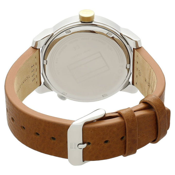 Tommy Hilfiger Quartz Analog Blue Dial Leather Strap Watch for Men-NCTH1791553W