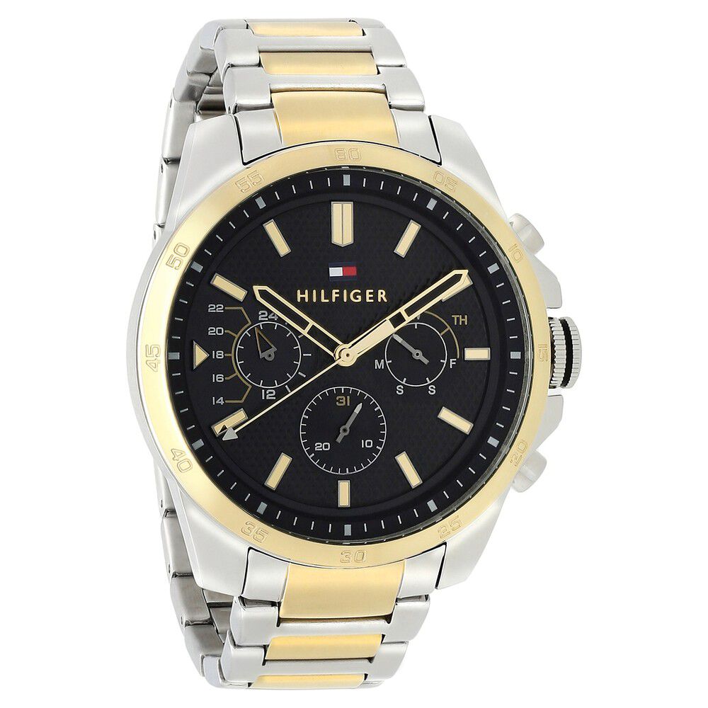 Tommy Hilfiger Quartz Analog Black Dial Stainless Steel Strap Watch for Men-NCTH1791559W