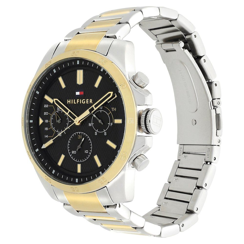 Tommy Hilfiger Quartz Analog Black Dial Stainless Steel Strap Watch for Men-NCTH1791559W