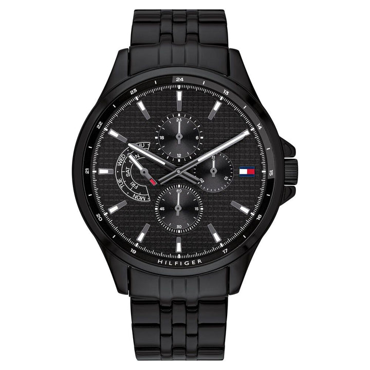 Tommy Hilfiger Quartz Multifunction Black Dial Stainless Steel Strap Watch for Men-NCTH1791611W