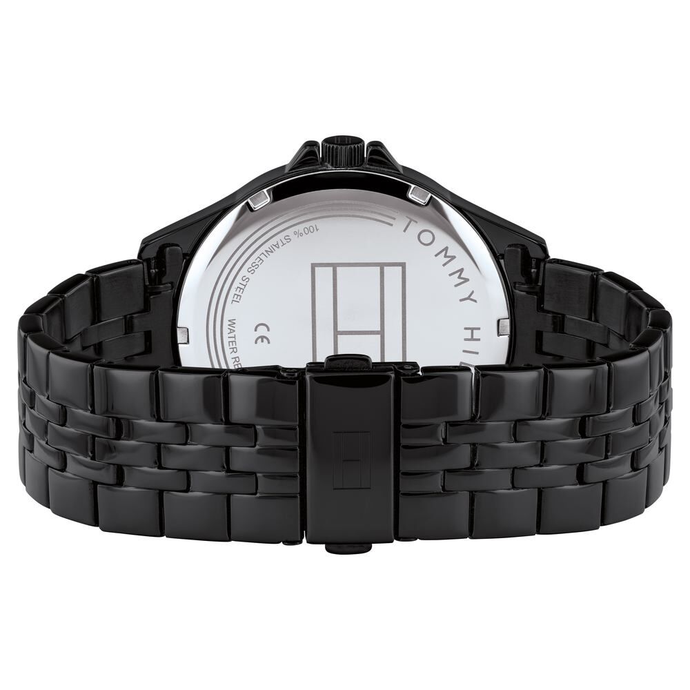 Tommy Hilfiger Quartz Multifunction Black Dial Stainless Steel Strap Watch for Men-NCTH1791611W