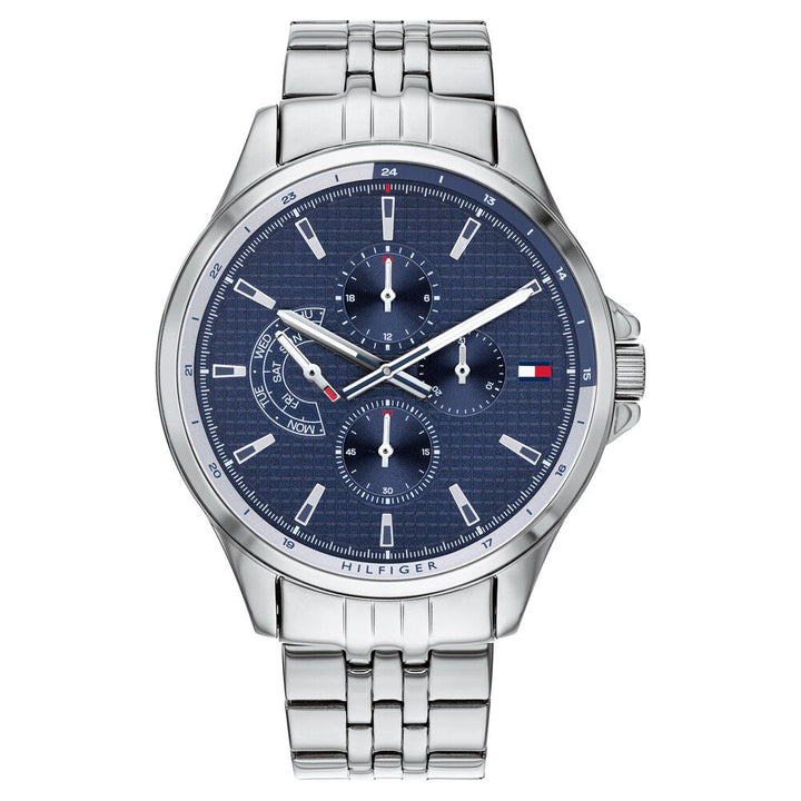 Tommy Hilfiger Quartz Multifunction Blue Dial Stainless Steel Strap Watch for Men-NCTH1791612W