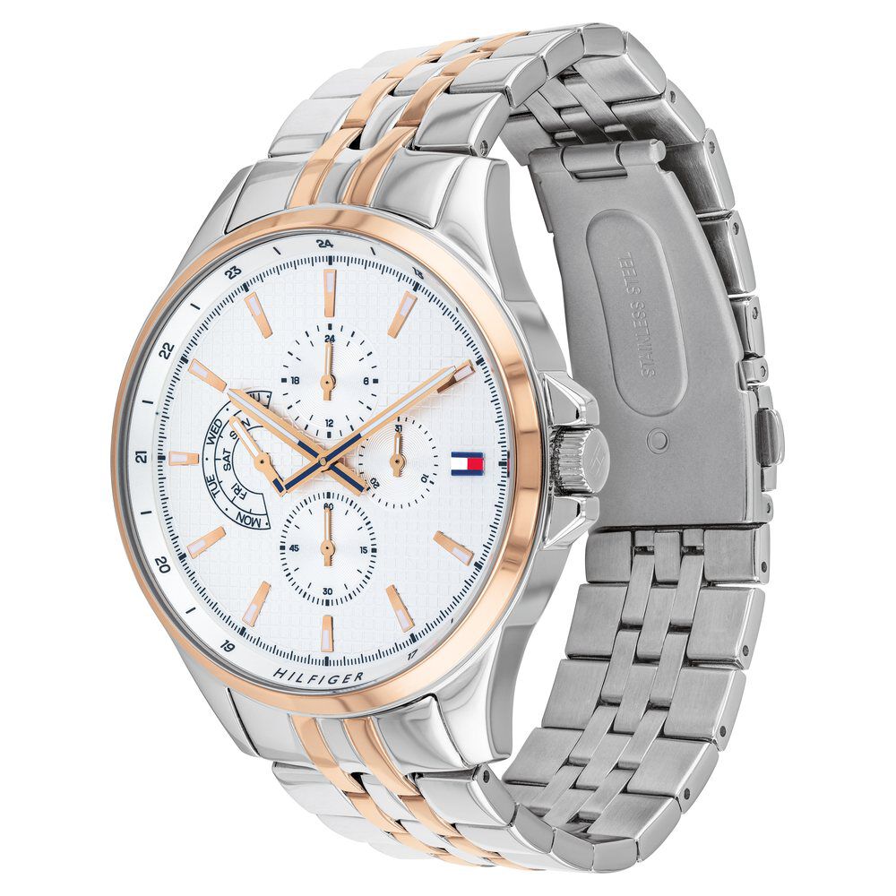 Tommy Hilfiger Quartz Multifunction White Dial Stainless Steel Strap Watch for Men-NDTH1791617W