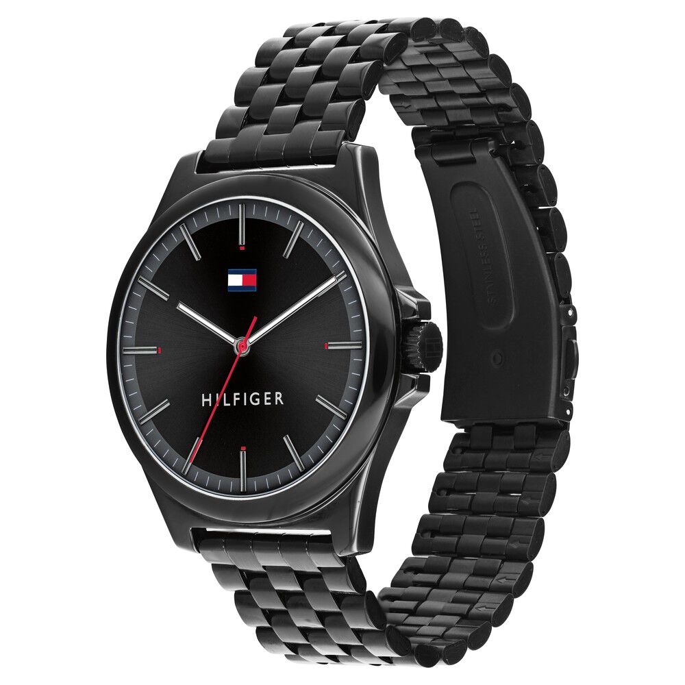 Tommy Hilfiger Quartz Analog Black Dial Stainless Steel Strap Watch for Men-NCTH1791714