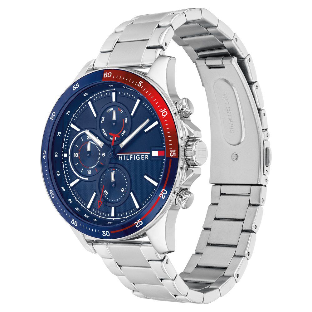 Tommy Hilfiger Quartz Multifunction Blue Dial Stainless Steel Strap Watch For Men