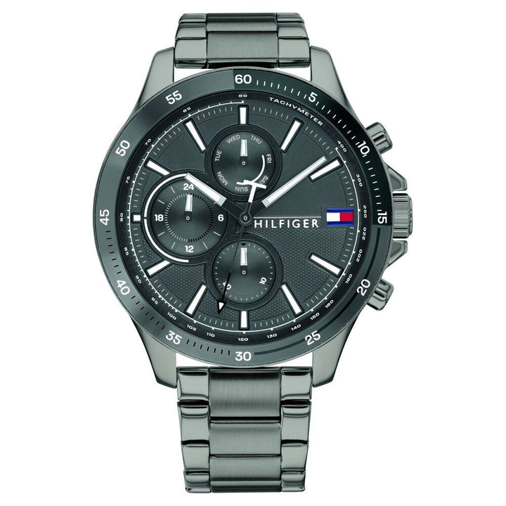 Tommy Hilfiger Quartz Multifunction Grey Dial Stainless Steel Strap Watch for Men-NTTH1791719