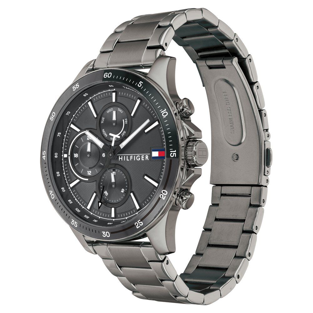 Tommy Hilfiger Quartz Multifunction Grey Dial Stainless Steel Strap Watch for Men-NTTH1791719