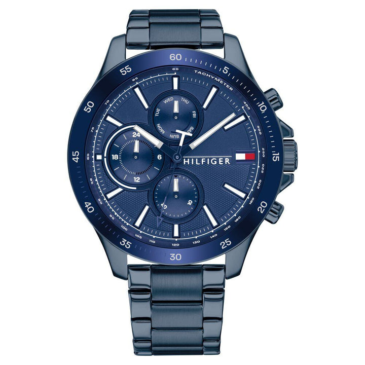 Tommy Hilfiger Quartz Multifunction Blue Dial Stainless Steel Strap Watch for Men-NTTH1791720