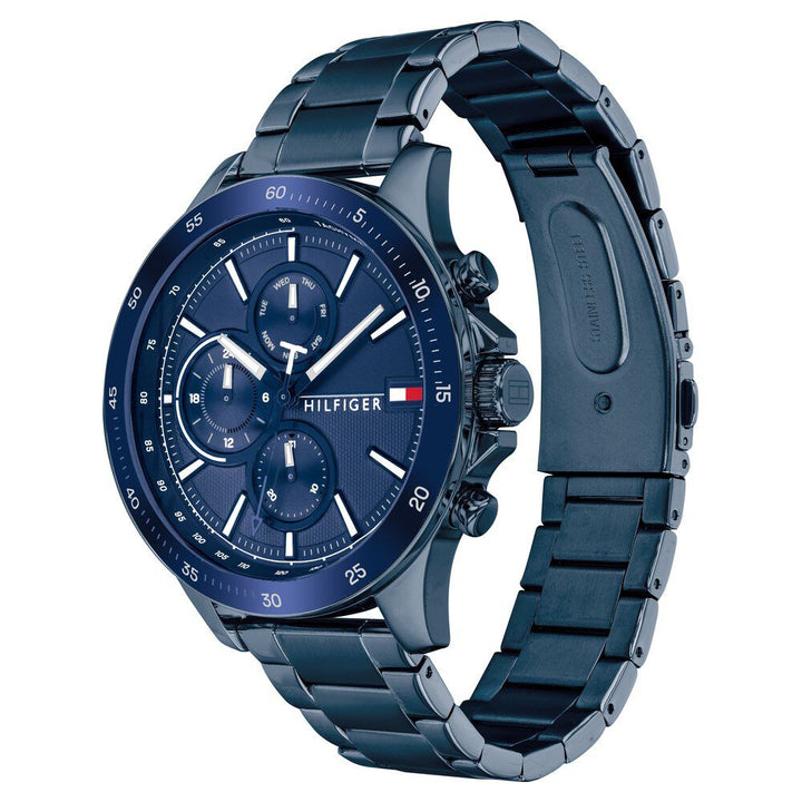 Tommy Hilfiger Quartz Multifunction Blue Dial Stainless Steel Strap Watch For Men
