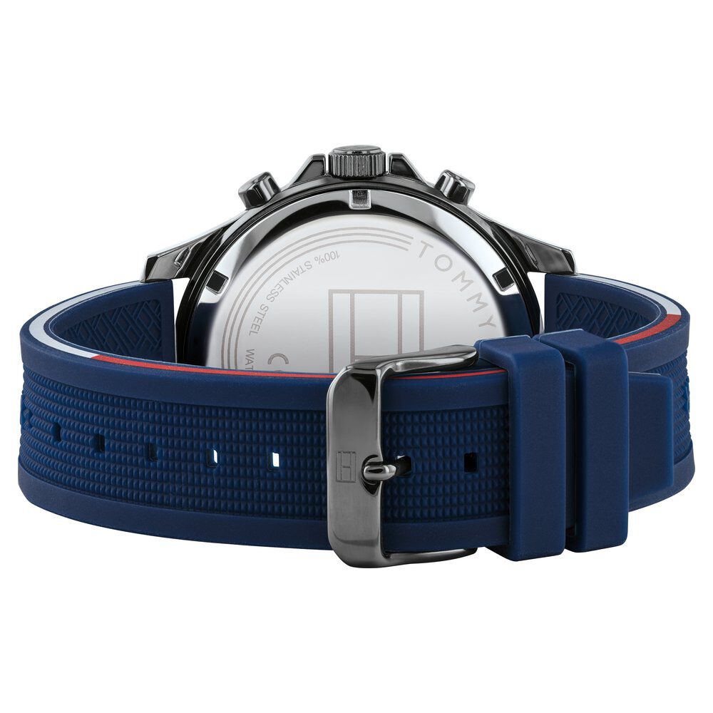 Tommy Hilfiger Quartz Multifunction Blue Dial Silicone Strap Watch for Men-NTTH1791721