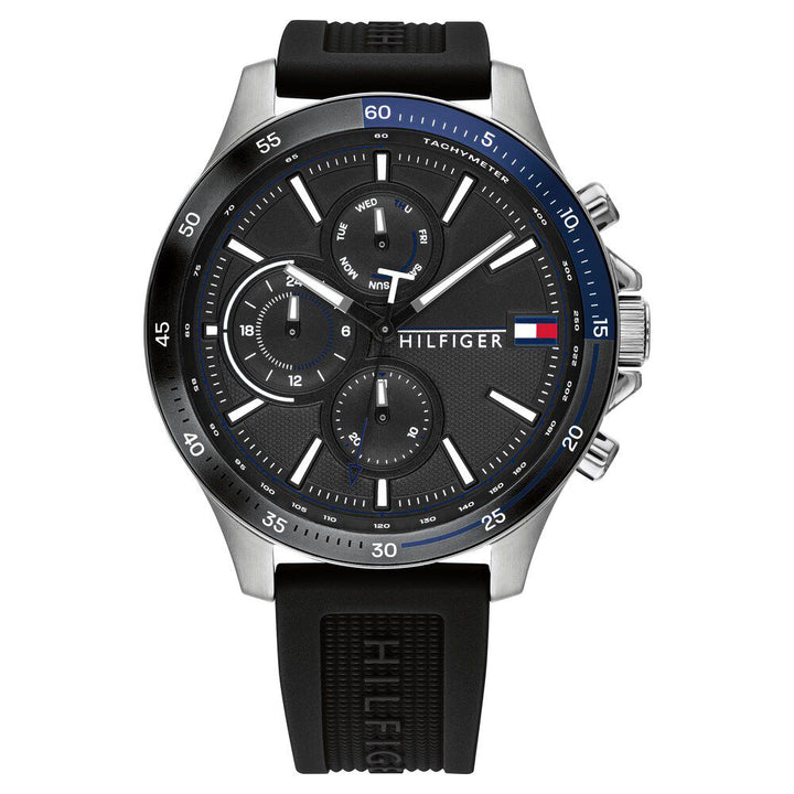 Tommy Hilfiger Quartz Multifunction Black Dial Silicone Strap Watch for Men-NCTH1791724W