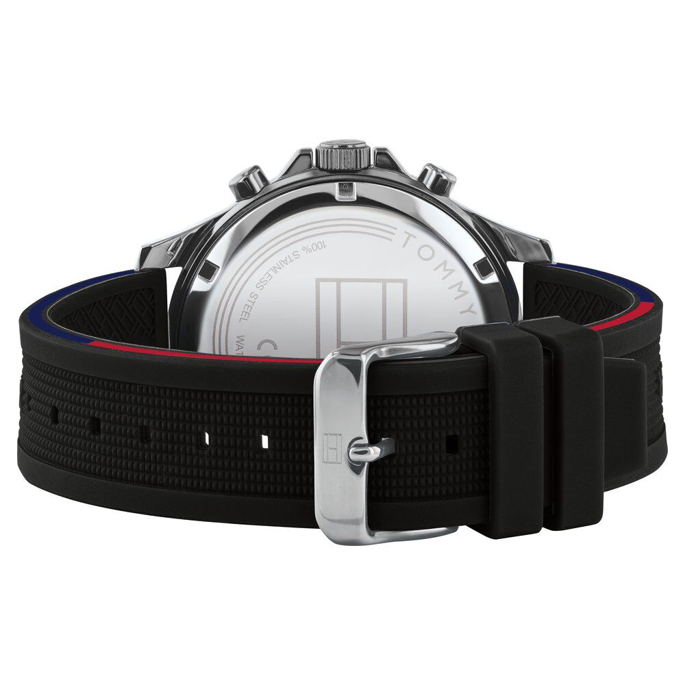Tommy Hilfiger Quartz Multifunction Black Dial Silicone Strap Watch for Men-NCTH1791724W