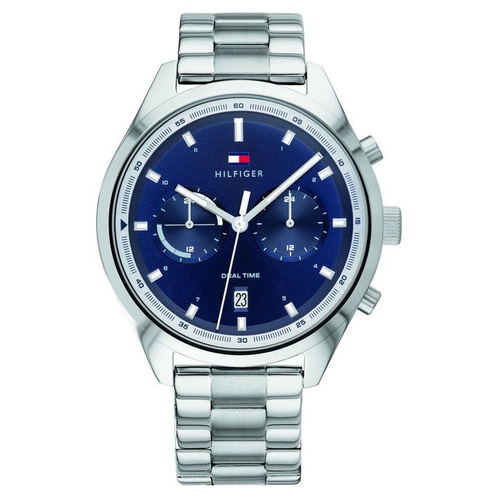 Tommy Hilfiger Quartz Multifunction Blue Dial Stainless Steel Strap Watch for Men-NCTH1791725W