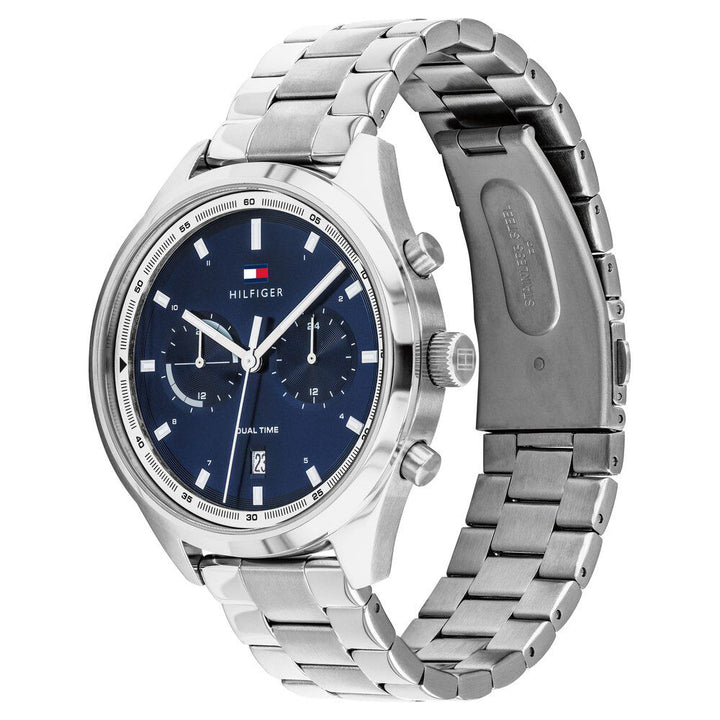 Tommy Hilfiger Quartz Multifunction Blue Dial Stainless Steel Strap Watch for Men-NCTH1791725W